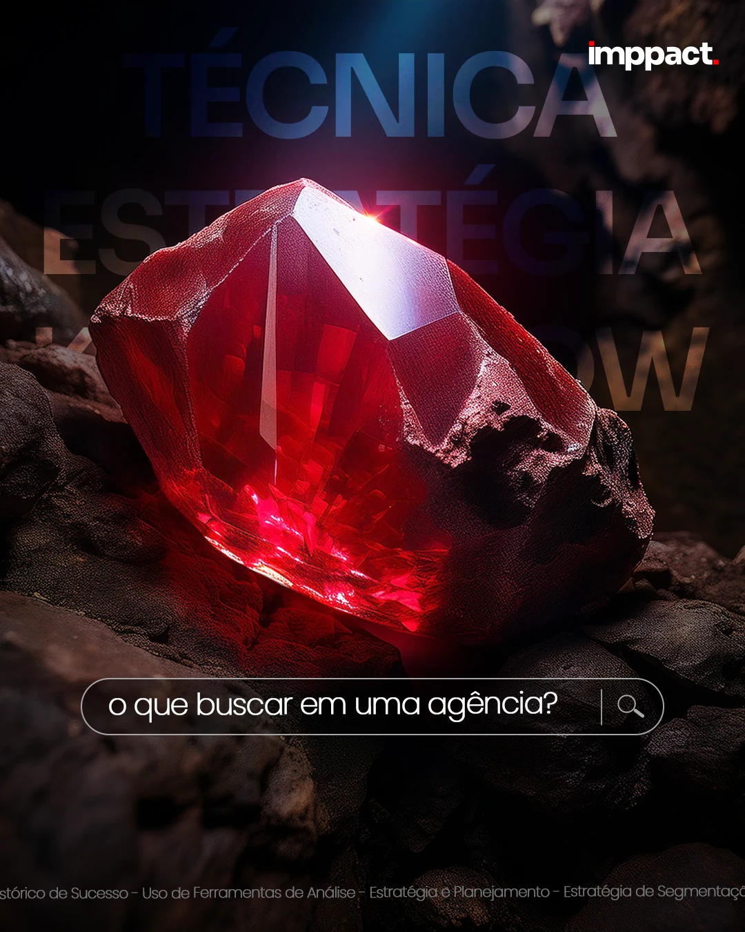 Performance creative with red crystal